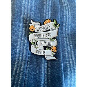 WOMENS RIGHTS ARE HUMAN RIGHTS Enamel Lapel Pin NEW